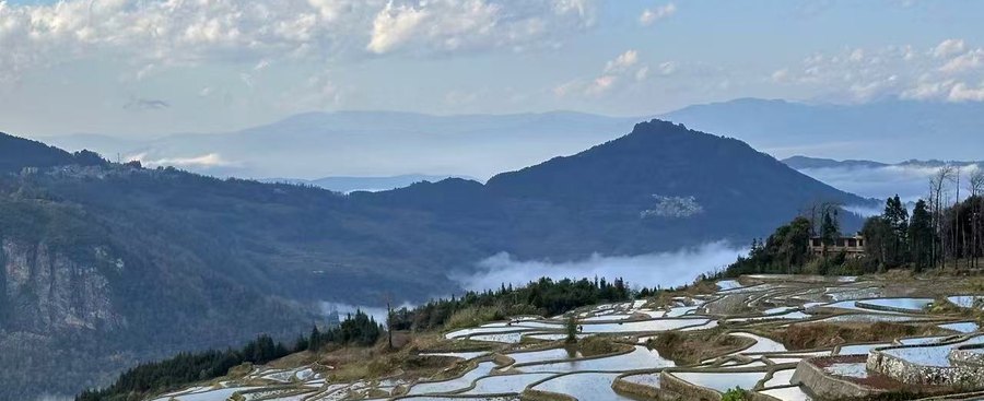 Yuanyang rice terraces in flood season